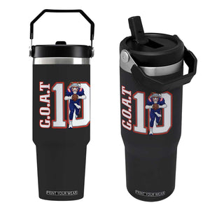 Number Ten Football Quarterback Fan Flip Straw Tumbler TS12 One Size: 30 oz Black Print Your Wear
