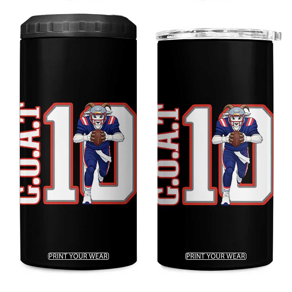 Number Ten Football Quarterback Fan 4 in 1 Can Cooler Tumbler TS12 One Size: 16 oz Black Print Your Wear