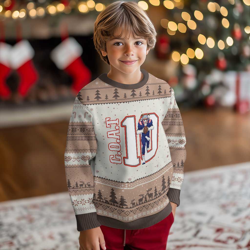 Number Ten Football Quarterback Fan Ugly Christmas Sweater TS12 Mocha Mousse Print Your Wear