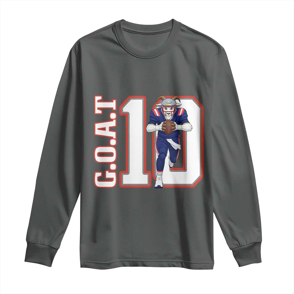 Number Ten Football Quarterback Fan Long Sleeve Shirt TS12 Dark Heather Print Your Wear