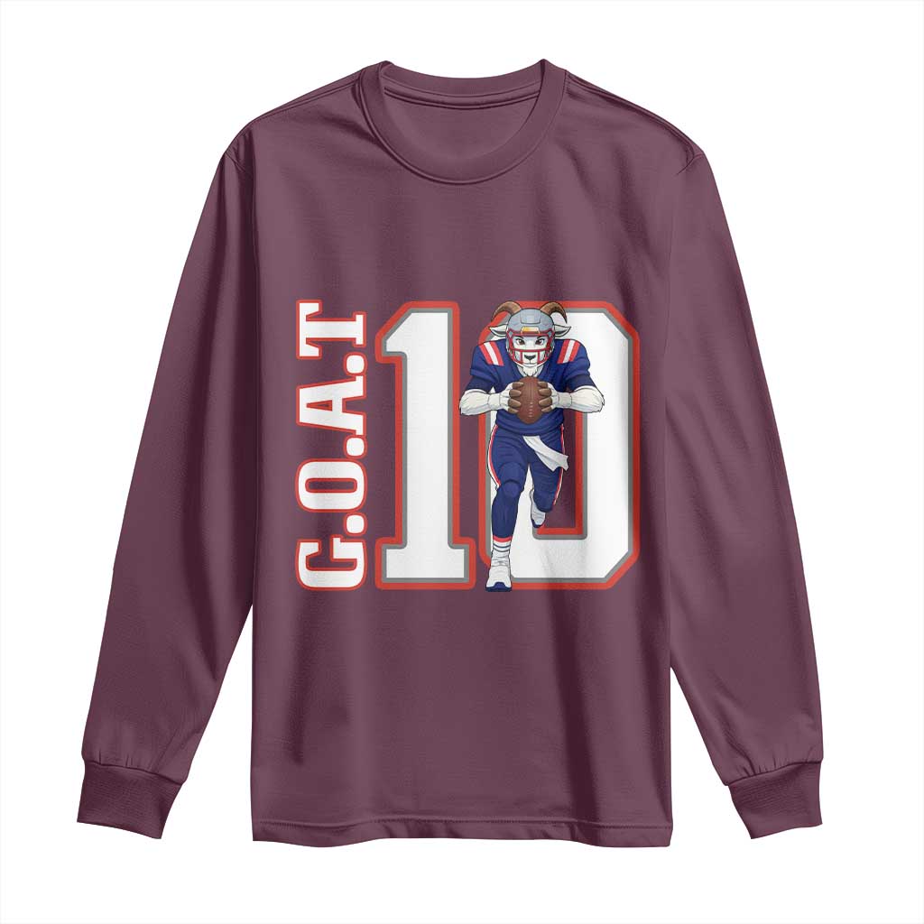 Number Ten Football Quarterback Fan Long Sleeve Shirt TS12 Maroon Print Your Wear