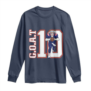 Number Ten Football Quarterback Fan Long Sleeve Shirt TS12 Navy Print Your Wear