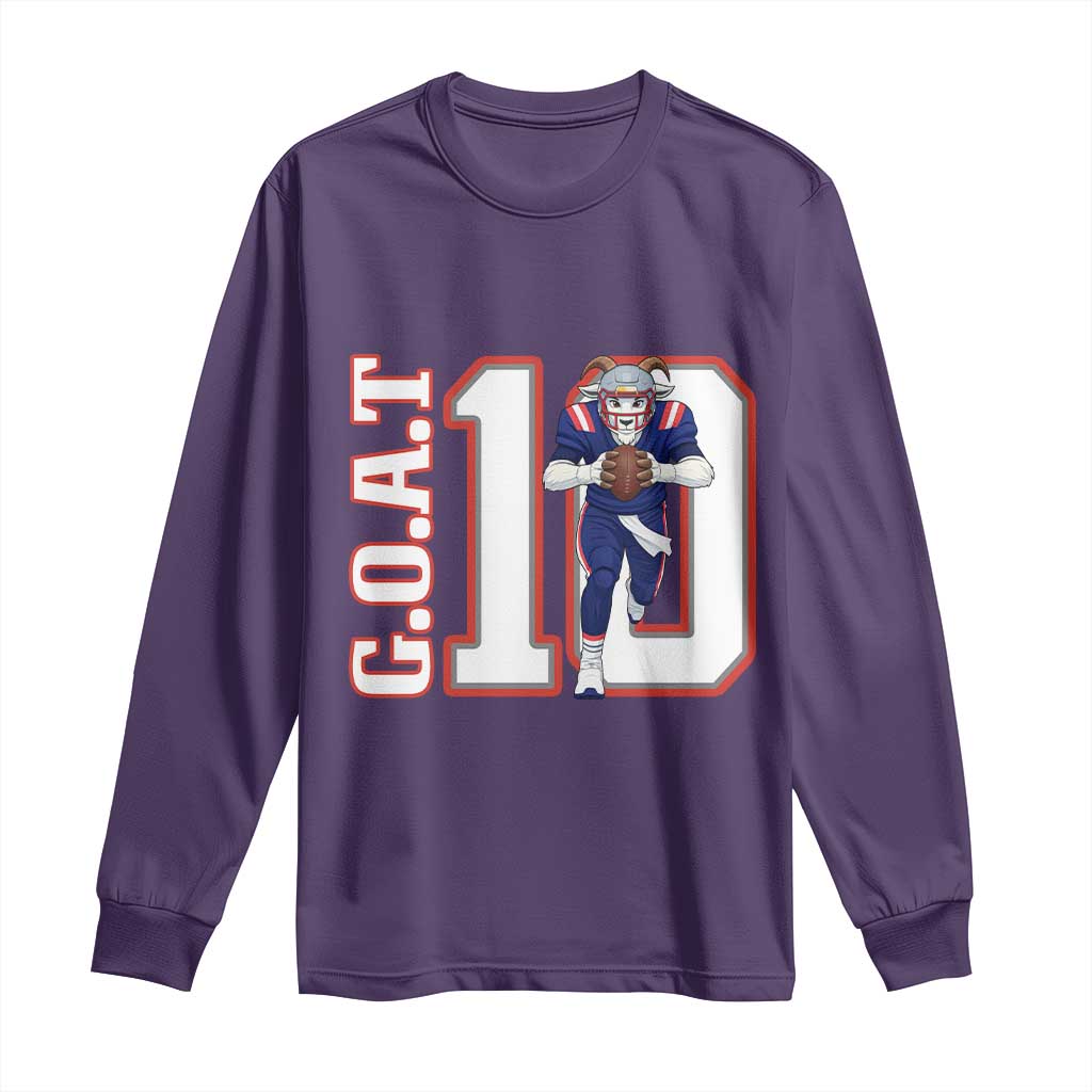 Number Ten Football Quarterback Fan Long Sleeve Shirt TS12 Purple Print Your Wear