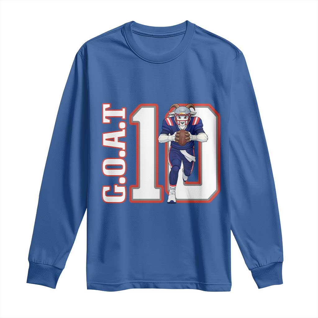 Number Ten Football Quarterback Fan Long Sleeve Shirt TS12 Royal Blue Print Your Wear