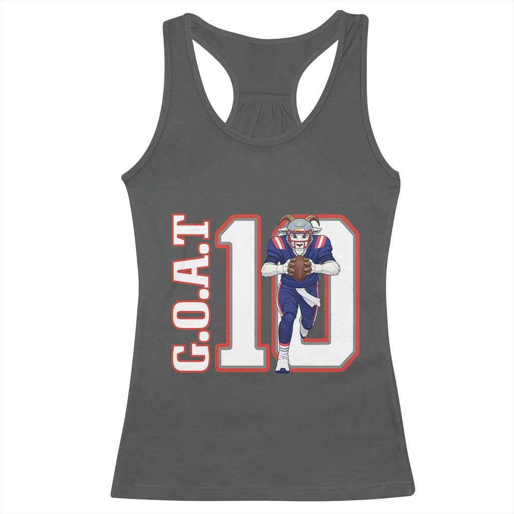 Number Ten Football Quarterback Fan Racerback Tank Top TS12 Dark Heather Print Your Wear