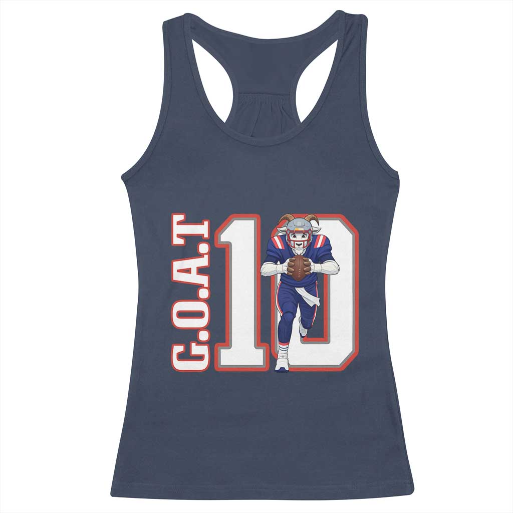 Number Ten Football Quarterback Fan Racerback Tank Top TS12 Navy Print Your Wear