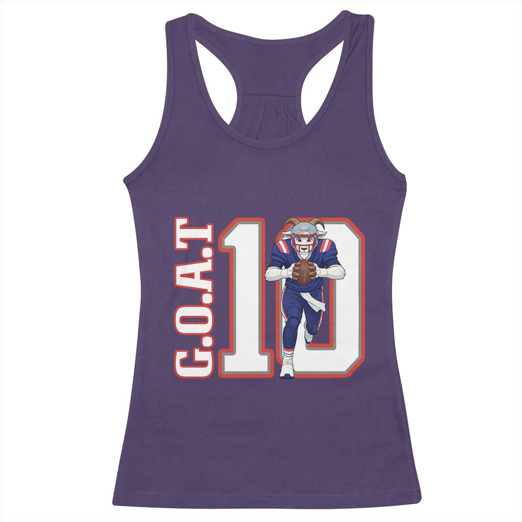 Number Ten Football Quarterback Fan Racerback Tank Top TS12 Purple Print Your Wear