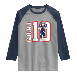 Number Ten Football Quarterback Fan Raglan Shirt TS12 Sport Gray Navy Print Your Wear