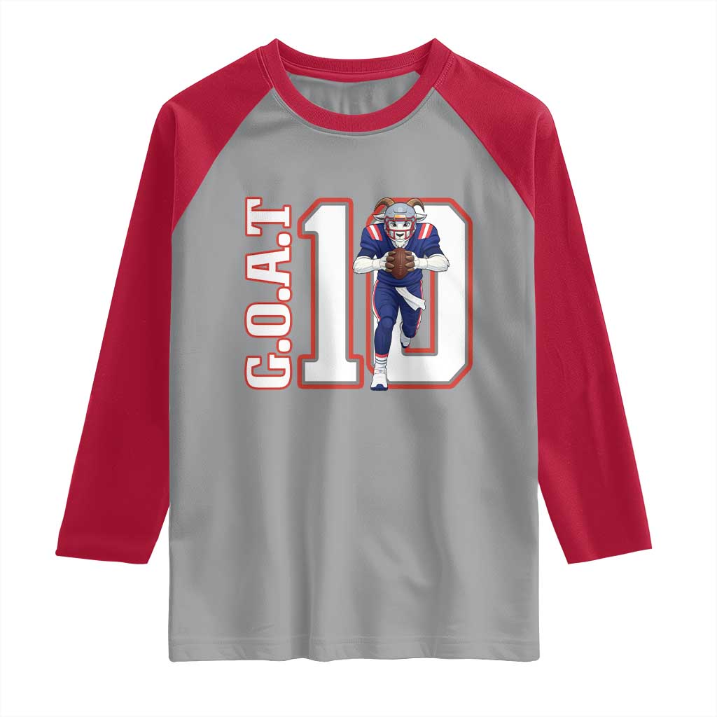 Number Ten Football Quarterback Fan Raglan Shirt TS12 Sport Gray Red Print Your Wear