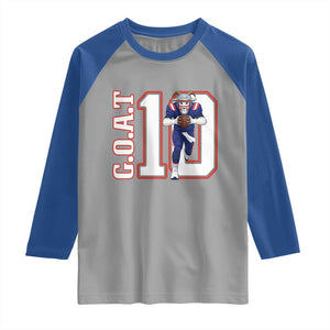 Number Ten Football Quarterback Fan Raglan Shirt TS12 Sport Gray Royal Print Your Wear