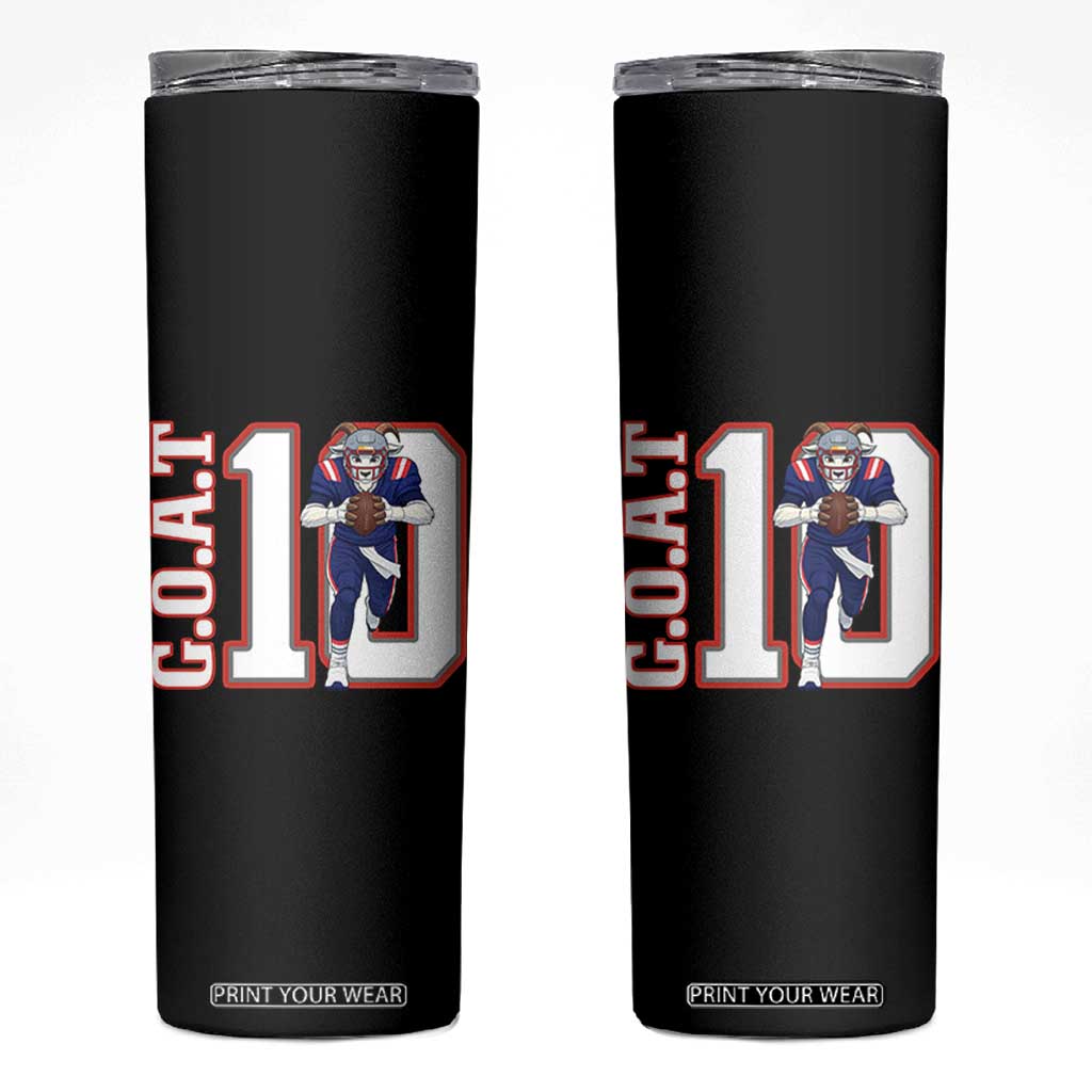 Number Ten Football Quarterback Fan Skinny Tumbler TS12 Black Print Your Wear