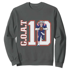 Number Ten Football Quarterback Fan Sweatshirt TS12 Dark Heather Print Your Wear