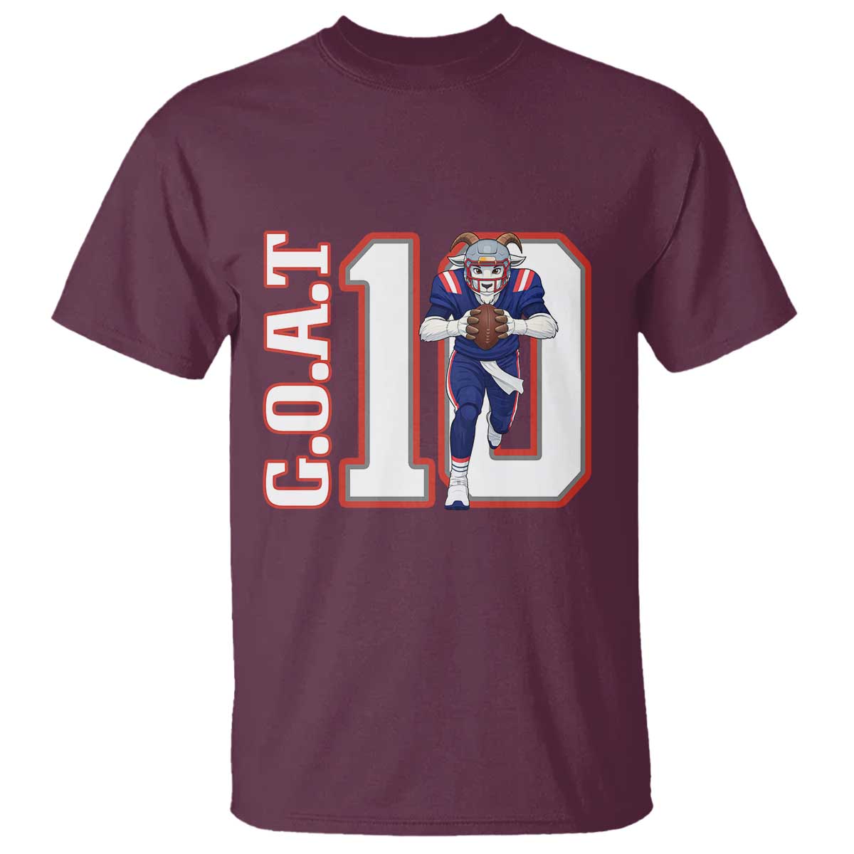 Number Ten Football Quarterback Fan T Shirt TS12 Maroon Print Your Wear