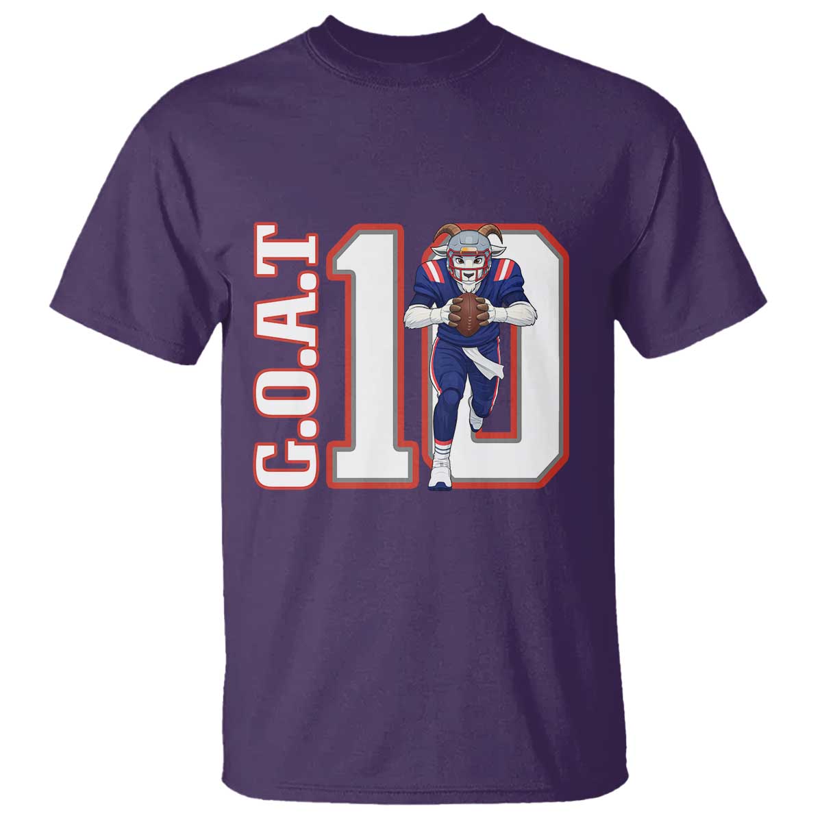 Number Ten Football Quarterback Fan T Shirt TS12 Purple Print Your Wear