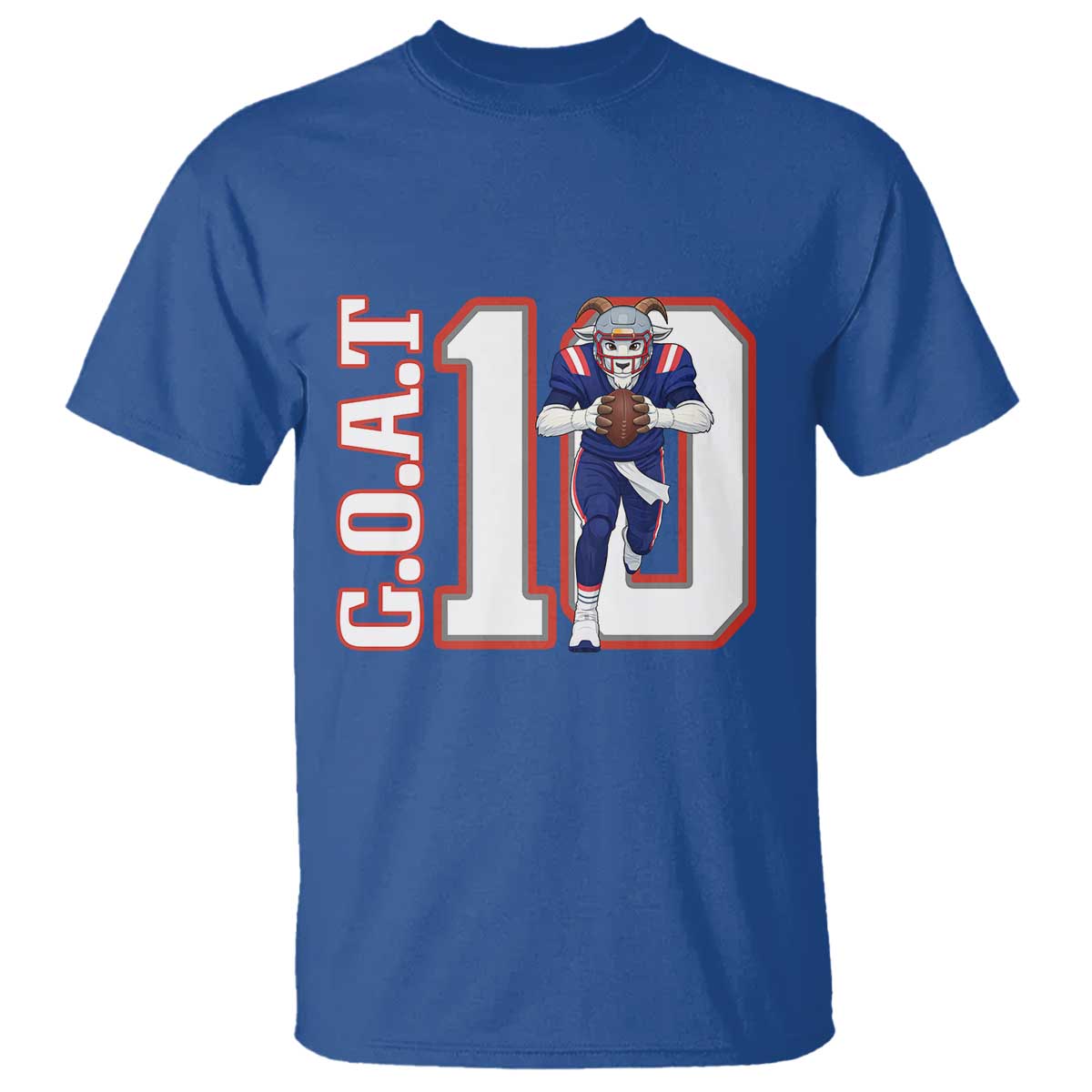 Number Ten Football Quarterback Fan T Shirt TS12 Royal Blue Print Your Wear