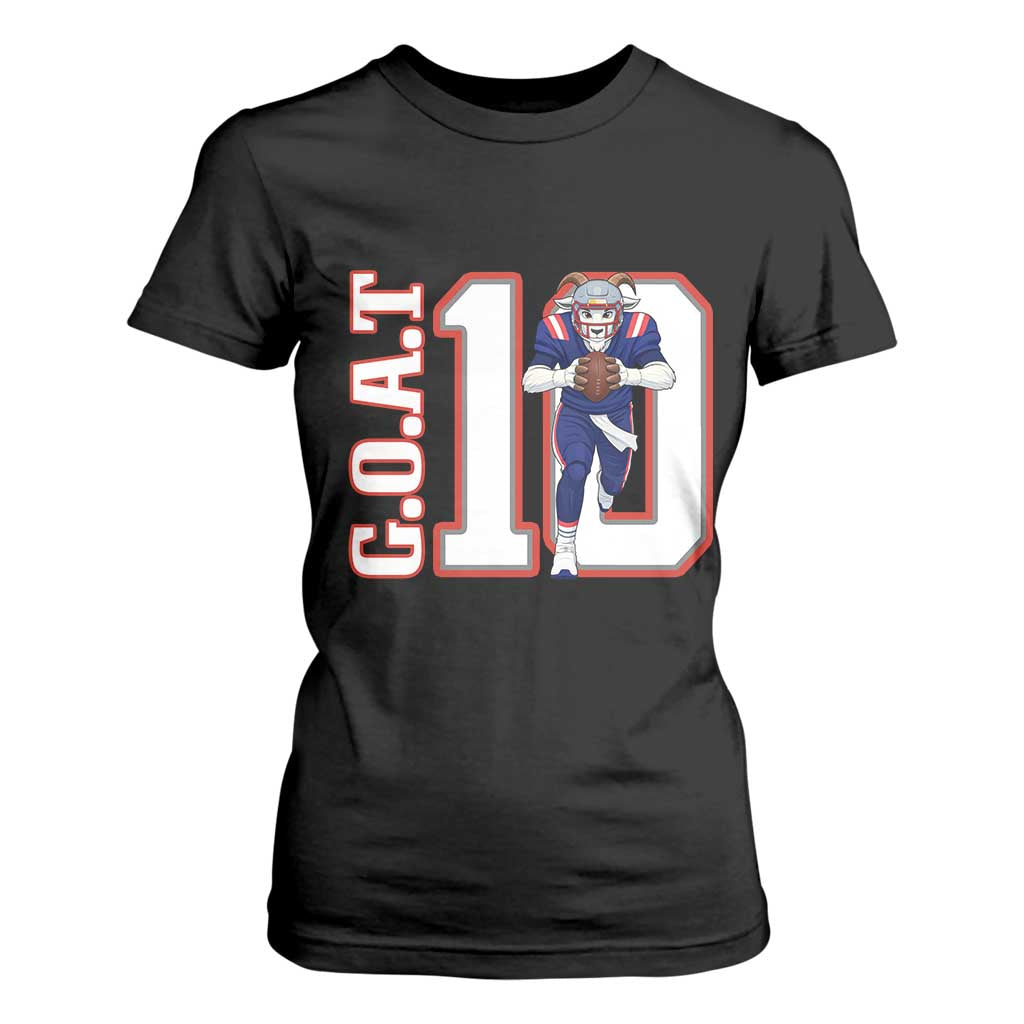 Number Ten Football Quarterback Fan T Shirt For Women TS12 Black Print Your Wear