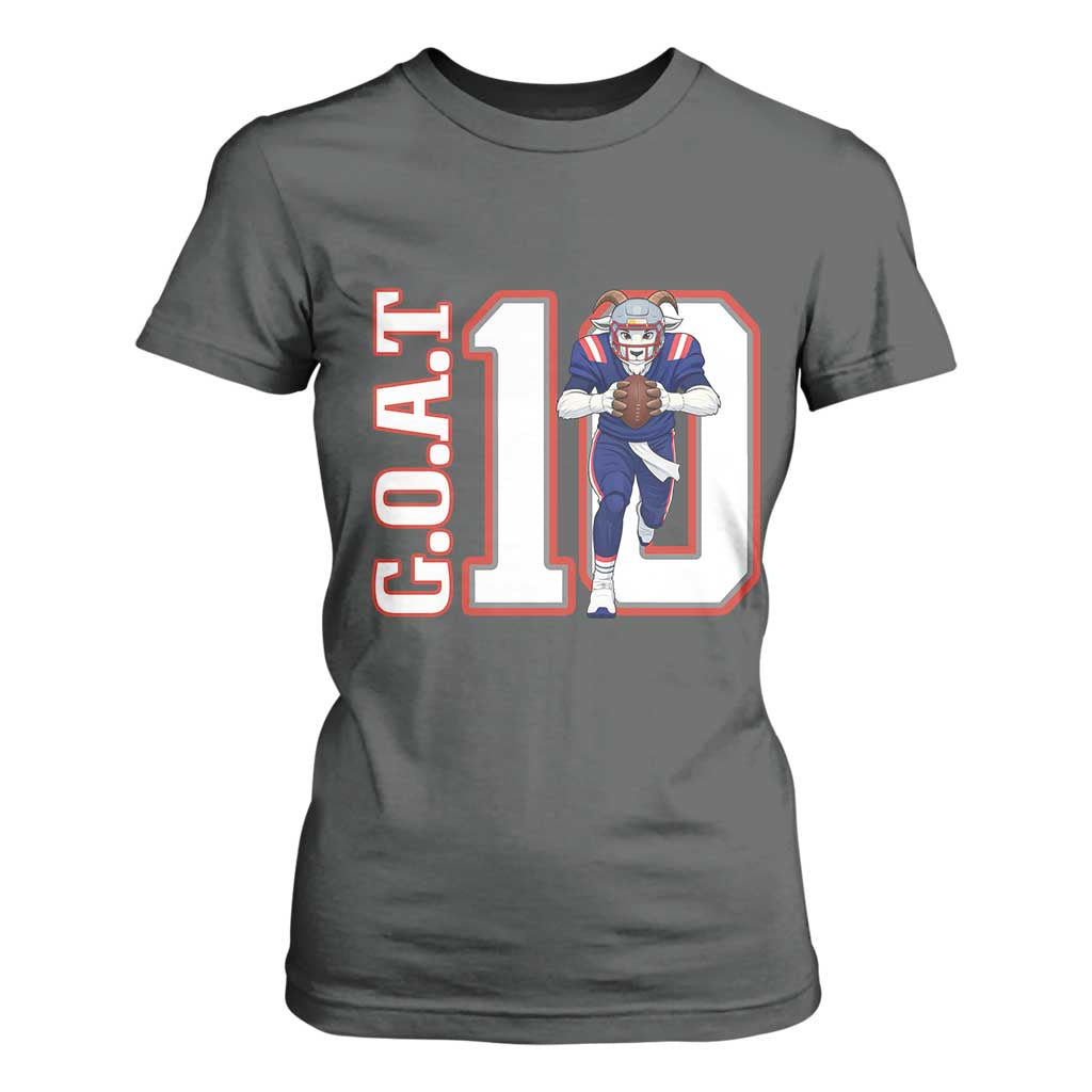 Number Ten Football Quarterback Fan T Shirt For Women TS12 Dark Heather Print Your Wear