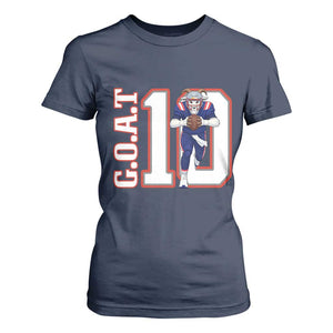 Number Ten Football Quarterback Fan T Shirt For Women TS12 Navy Print Your Wear