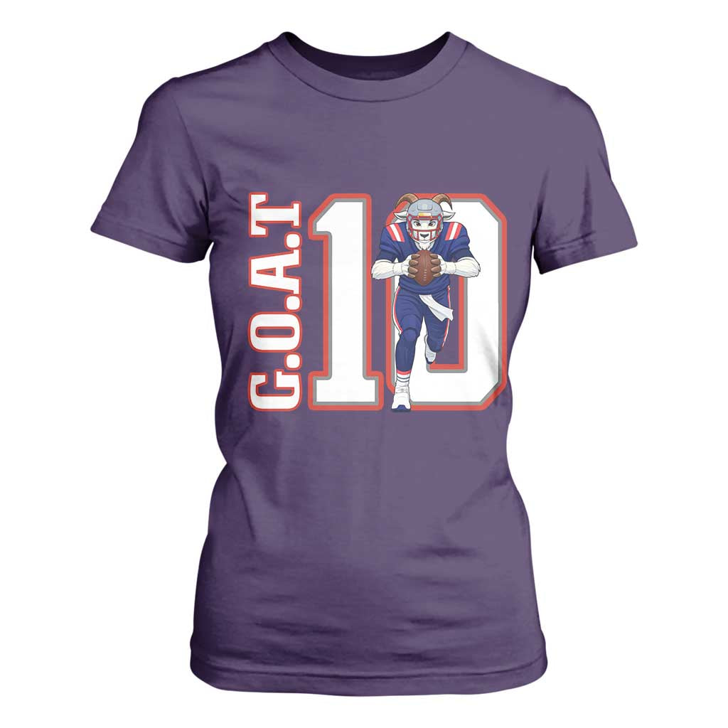 Number Ten Football Quarterback Fan T Shirt For Women TS12 Purple Print Your Wear