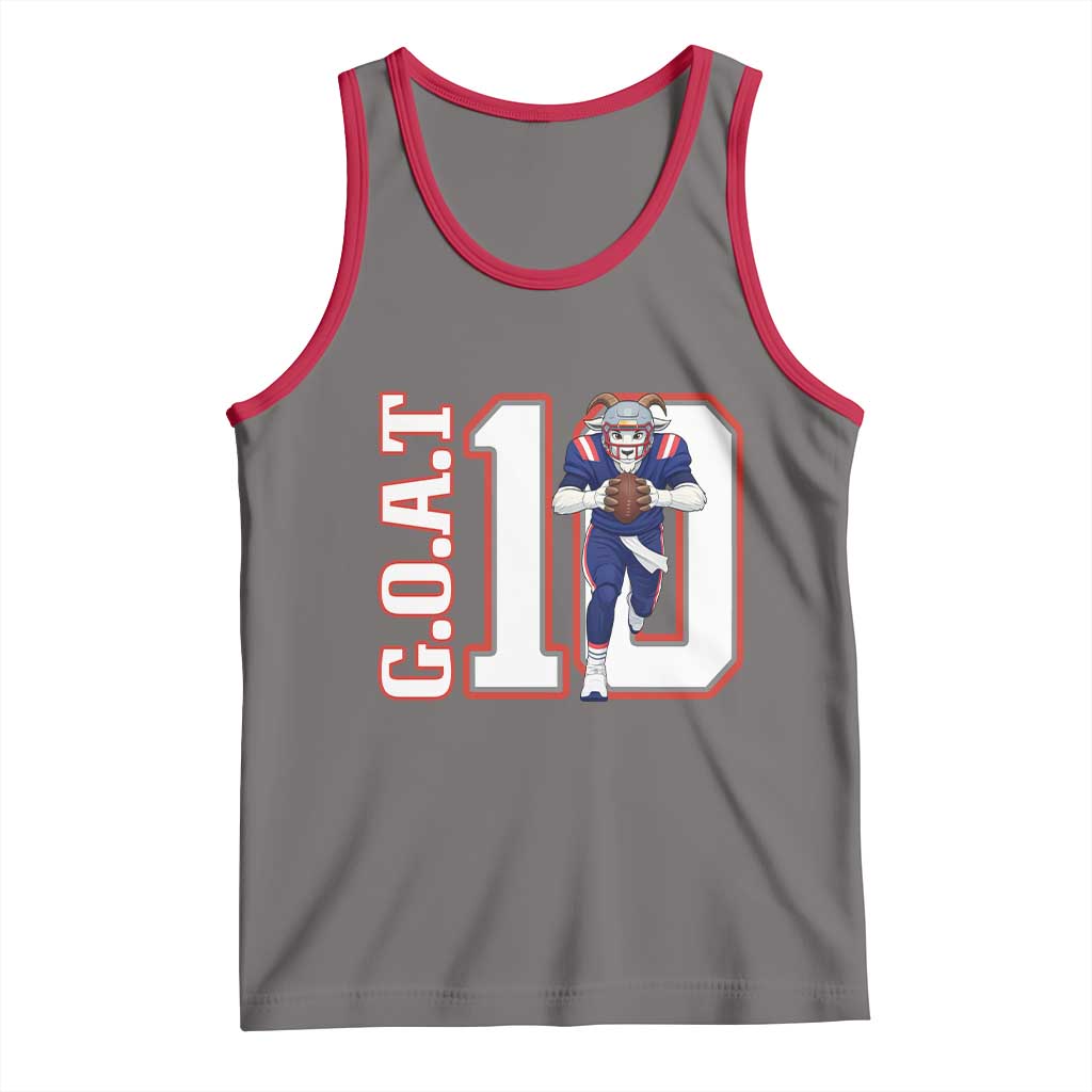 Number Ten Football Quarterback Fan Tank Top TS12 Deep Heather Red Print Your Wear