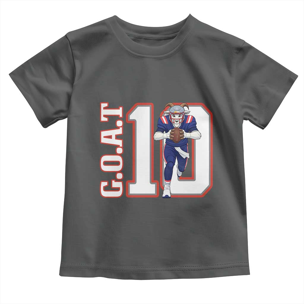 Number Ten Football Quarterback Fan Toddler T Shirt TS12 Dark Heather Print Your Wear