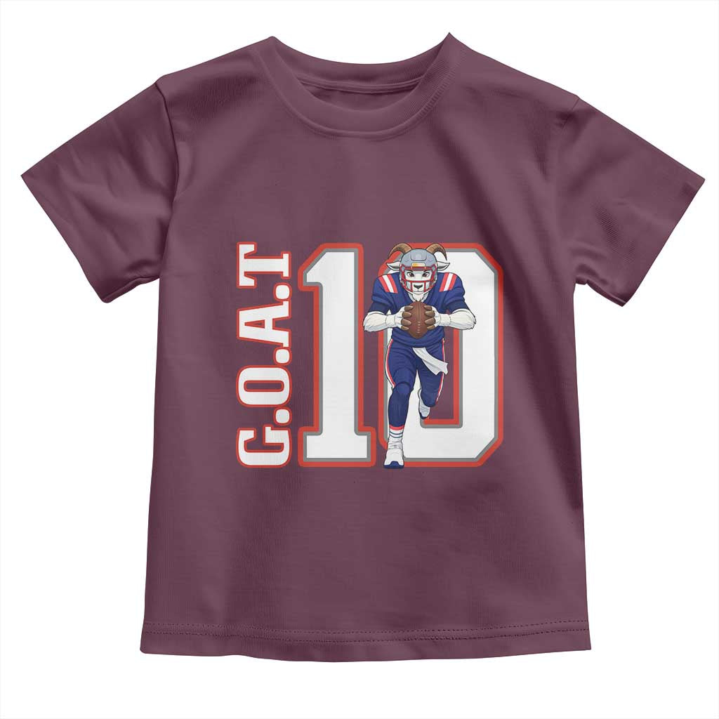 Number Ten Football Quarterback Fan Toddler T Shirt TS12 Maroon Print Your Wear