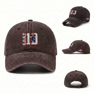 Number Ten Football Quarterback Fan Washed Cotton Baseball Cap TS12 Washed Cap Universal Fit Dark Brown Print Your Wear