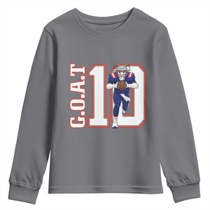 Number Ten Football Quarterback Fan Youth Sweatshirt TS12 Charcoal Print Your Wear