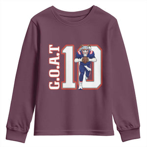 Number Ten Football Quarterback Fan Youth Sweatshirt TS12 Maroon Print Your Wear