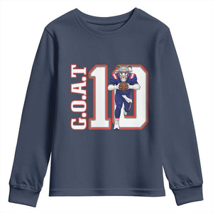 Number Ten Football Quarterback Fan Youth Sweatshirt TS12 Navy Print Your Wear
