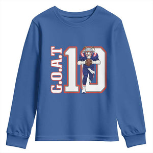 Number Ten Football Quarterback Fan Youth Sweatshirt TS12 Royal Blue Print Your Wear