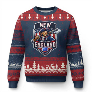 Red Blue White Sport Fan Ugly Christmas Sweater Football Lover Gift TS12 Navy Red Print Your Wear