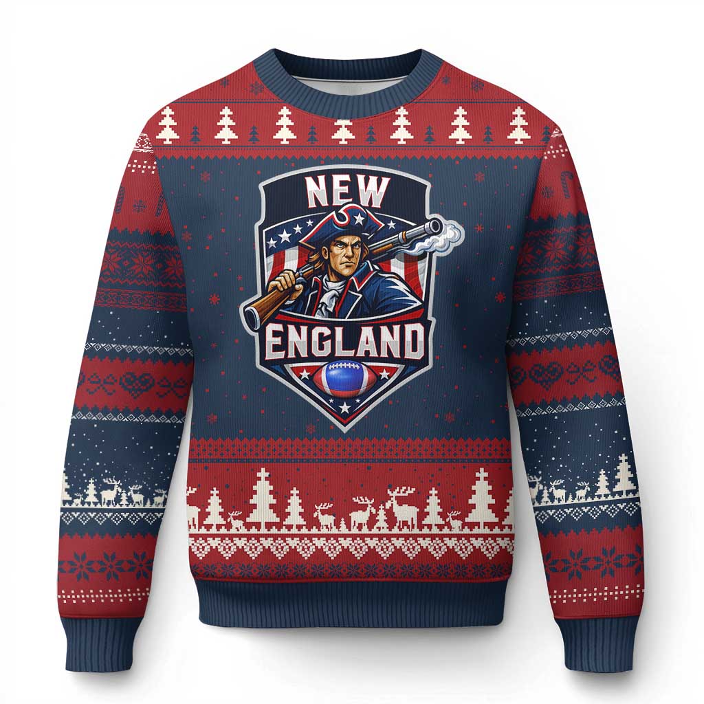 Red Blue White Sport Fan Ugly Christmas Sweater Football Lover Gift TS12 Navy Red Print Your Wear