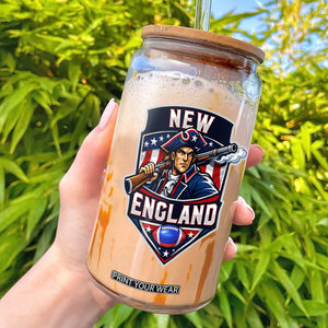 Red Blue White Sport Fan Glass Can Football Lover Gift TS12 Black Print Your Wear