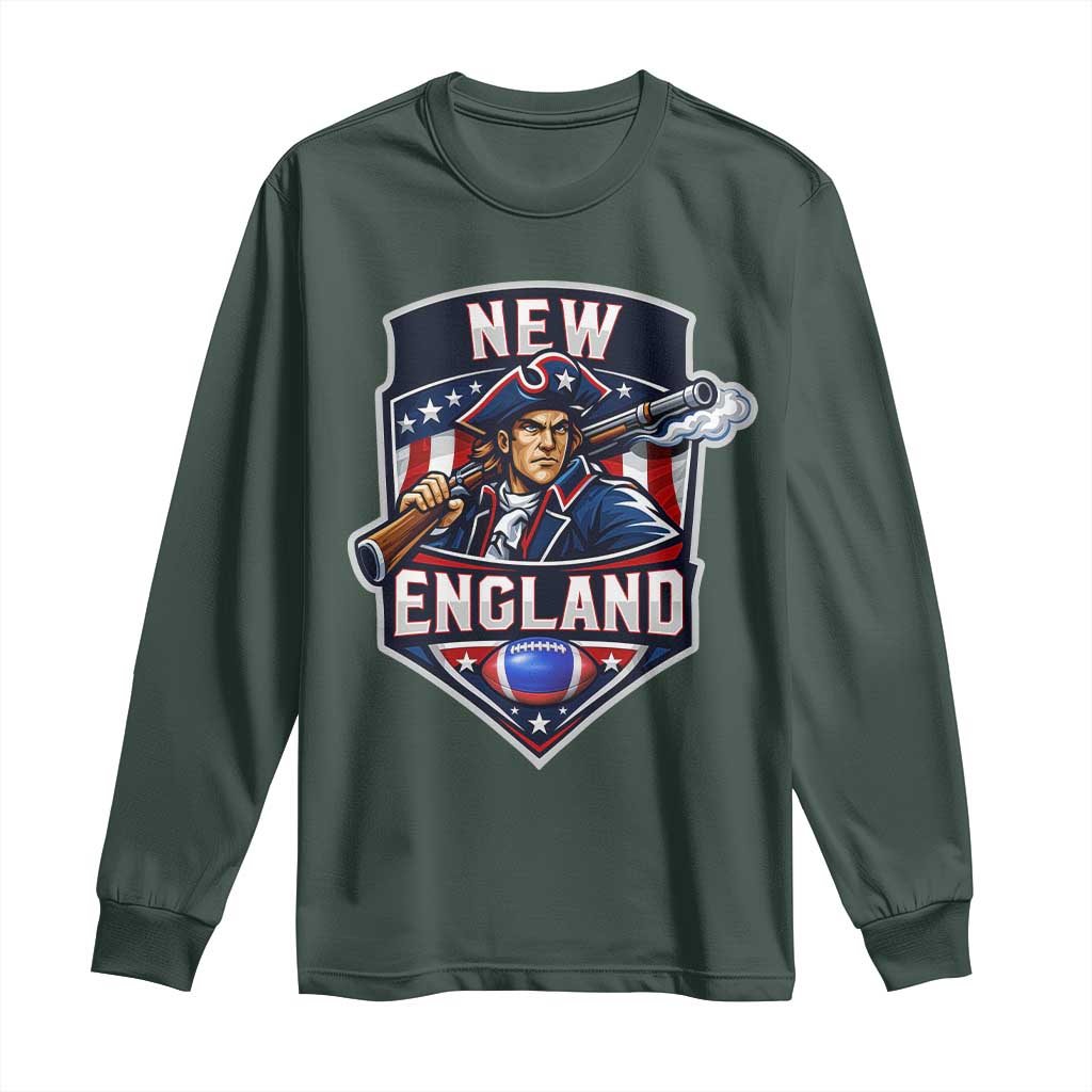 Red Blue White Sport Fan Long Sleeve Shirt Football Lover Gift TS12 Dark Forest Green Print Your Wear