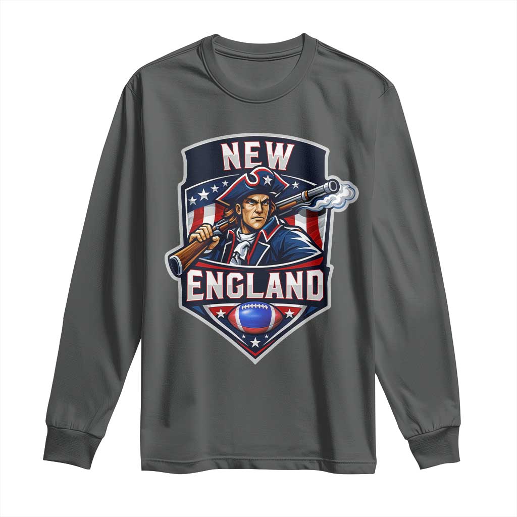 Red Blue White Sport Fan Long Sleeve Shirt Football Lover Gift TS12 Dark Heather Print Your Wear
