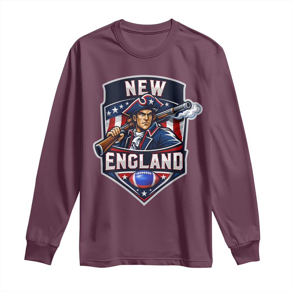 Red Blue White Sport Fan Long Sleeve Shirt Football Lover Gift TS12 Maroon Print Your Wear