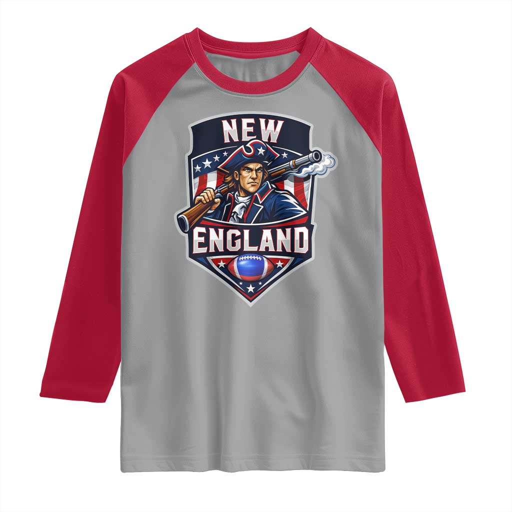 Red Blue White Sport Fan Raglan Shirt Football Lover Gift TS12 Sport Gray Red Print Your Wear