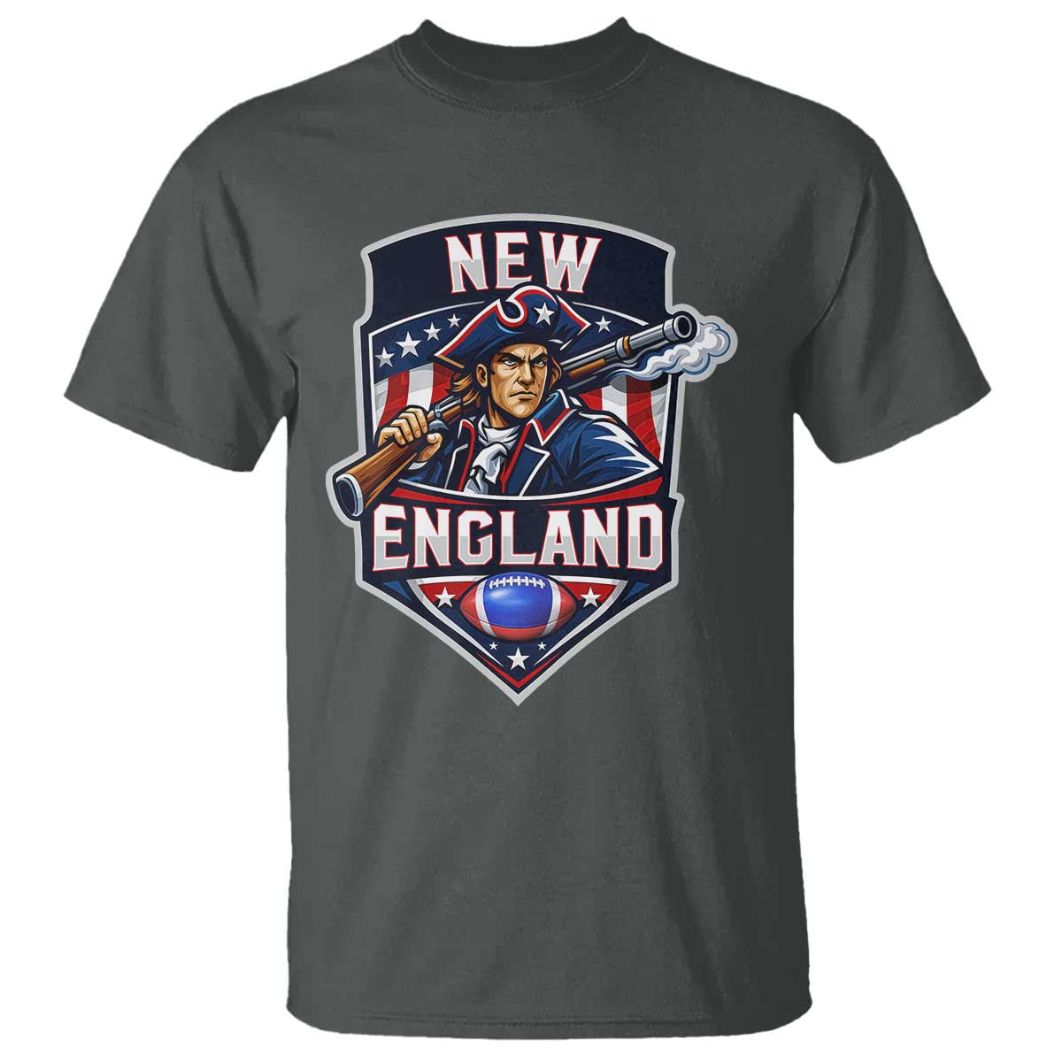 Red Blue White Sport Fan T Shirt Football Lover Gift TS12 Dark Heather Print Your Wear
