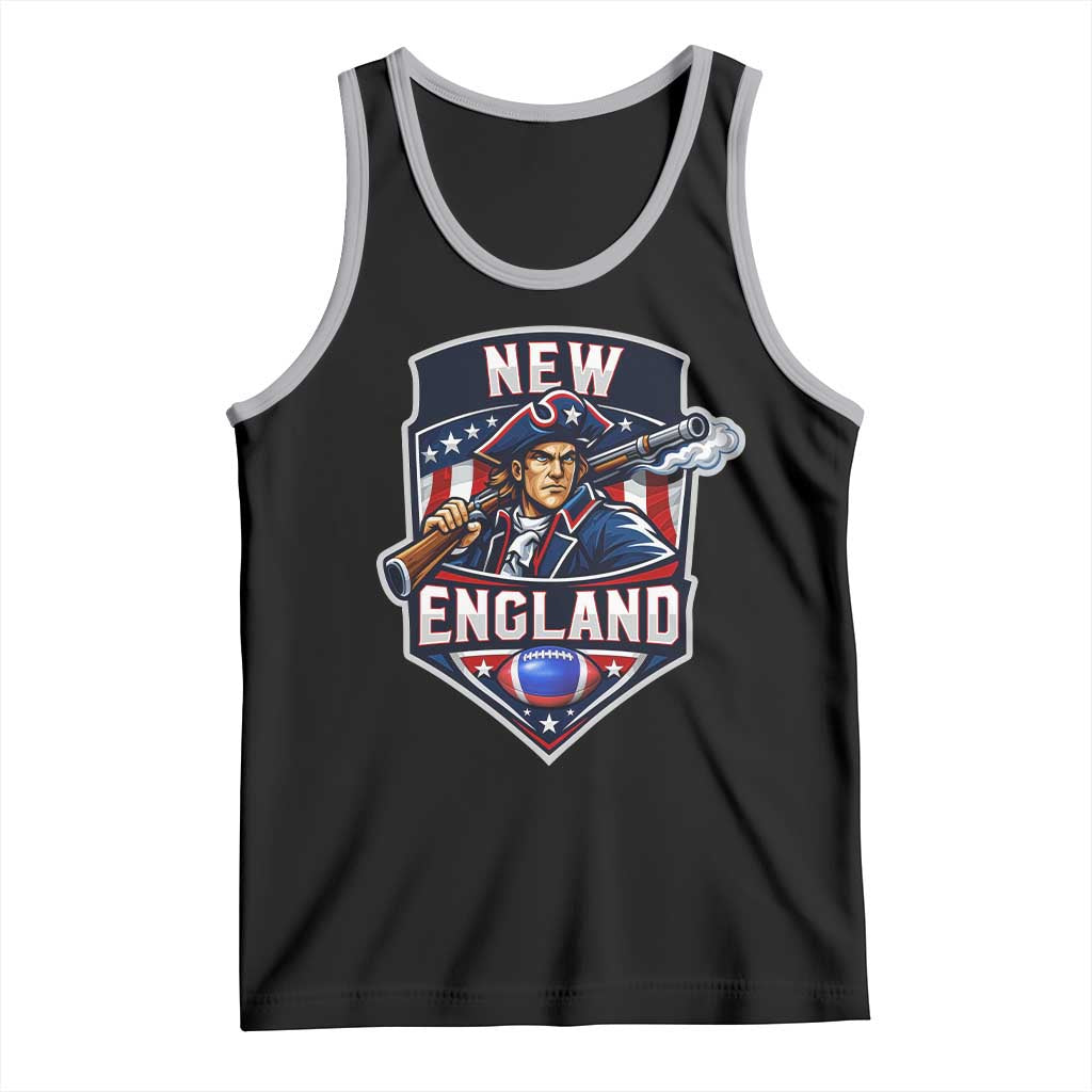 Red Blue White Sport Fan Tank Top Football Lover Gift TS12 Black Athletic Heather Print Your Wear