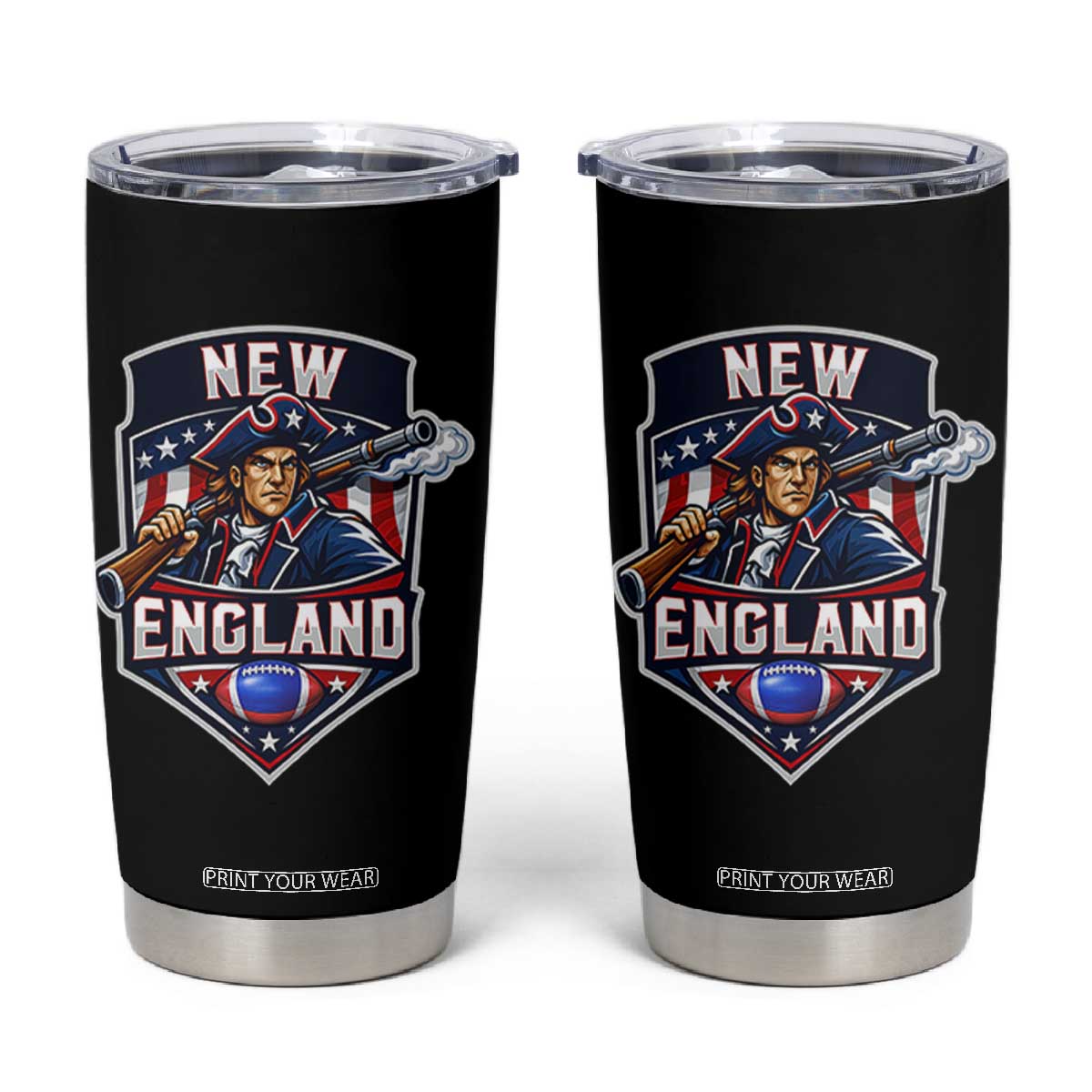 Red Blue White Sport Fan Tumbler Cup Football Lover Gift TS12 Black Print Your Wear