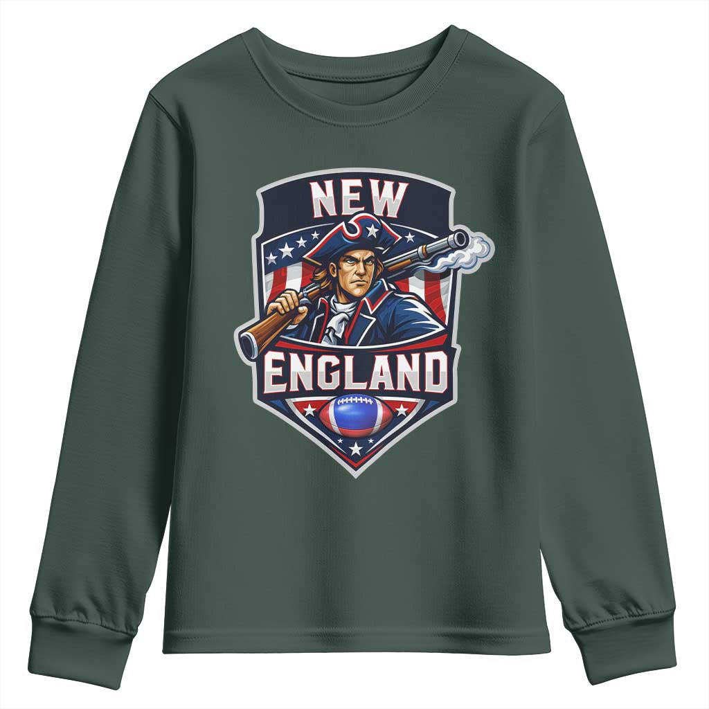 Red Blue White Sport Fan Youth Sweatshirt Football Lover Gift TS12 Dark Forest Green Print Your Wear