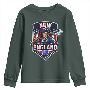 Red Blue White Sport Fan Youth Sweatshirt Football Lover Gift TS12 Dark Forest Green Print Your Wear