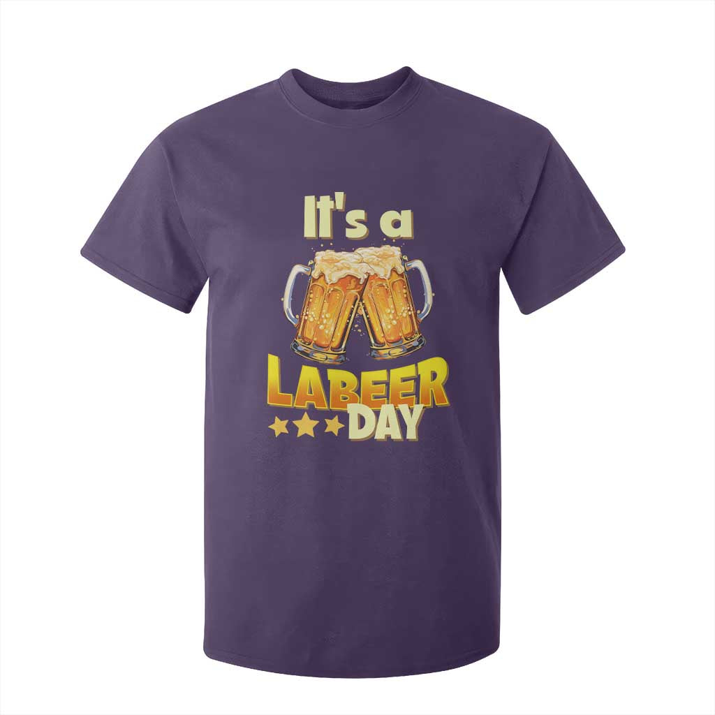 It Is A Labeer Day T Shirt For Kid Beer Drinking Labor Day Party Gift TS12 Purple Print Your Wear