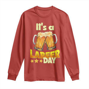 It Is A Labeer Day Long Sleeve Shirt Beer Drinking Labor Day Party Gift TS12 Red Print Your Wear