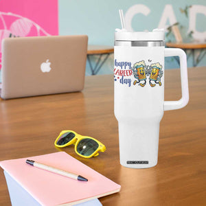 Happy Labeer Day Tumbler With Handle Funny Labor Day Beer Union Worker Humor