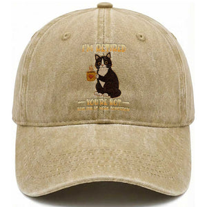 Funny I Am Retired You Are Not Have Fun At Work Tomorrow Washed Cotton Baseball Cap Black Cat TS12 Print Your Wear