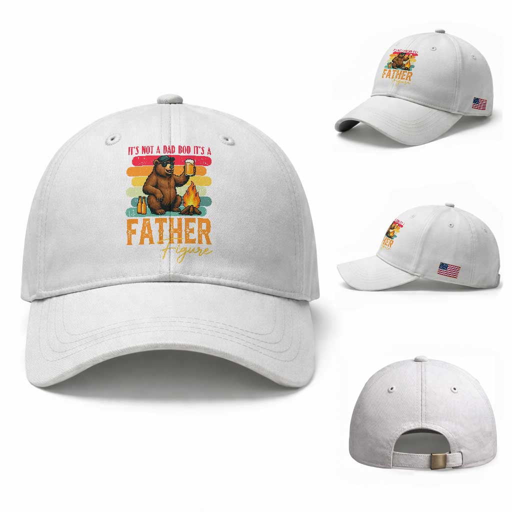 Funny Bear Dad Baseball Cap It Is Not A Dad Bod It Is A Father Figure TS12 Baseball Cap Universal Fit White Print Your Wear