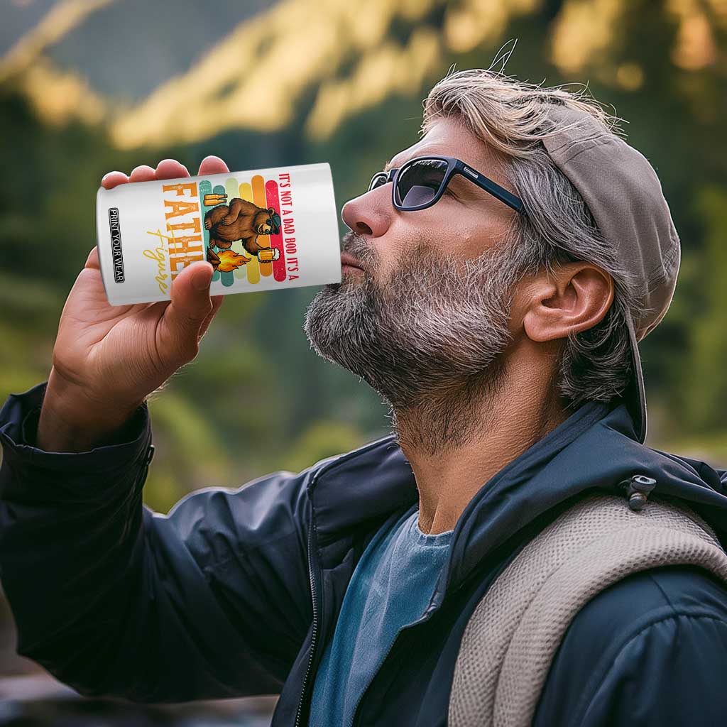 Funny Bear Dad 4 in 1 Can Cooler Tumbler It Is Not A Dad Bod It Is A Father Figure TS12 Print Your Wear