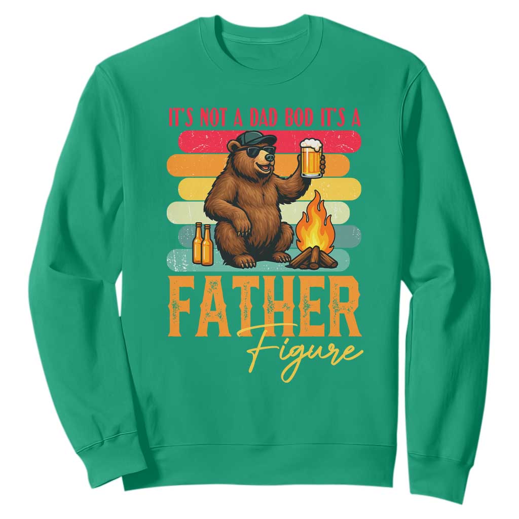 Funny Bear Dad Sweatshirt It Is Not A Dad Bod It Is A Father Figure TS12 Irish Green Print Your Wear